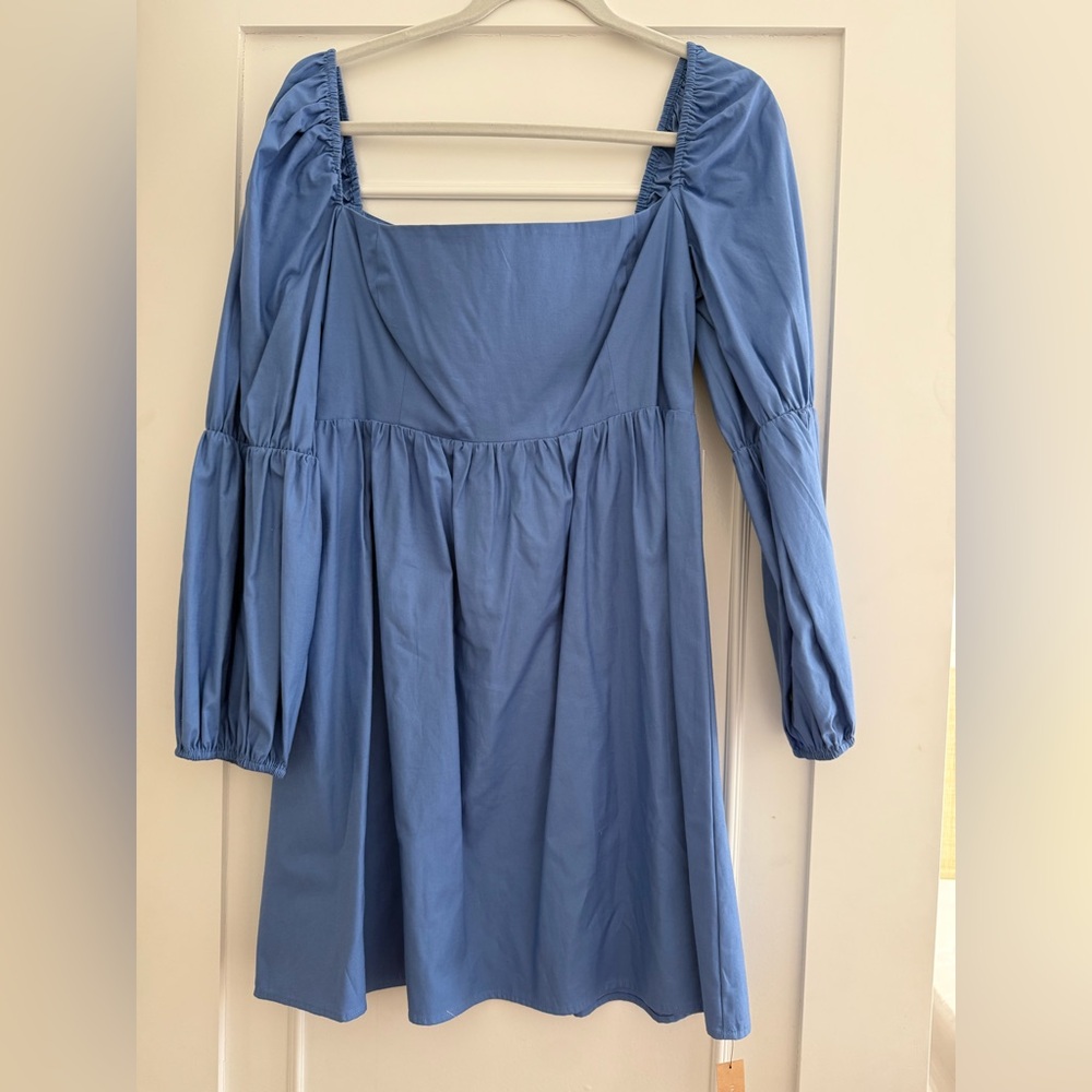 Reformation Blue Long Sleeve Dress